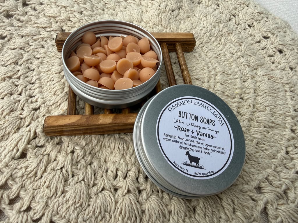 Button Soap Tin - Rose & Vanilla